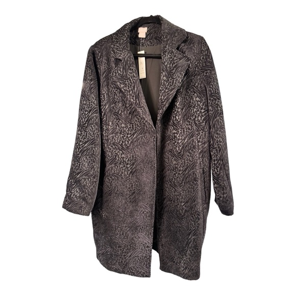 Chicos, black velvet, long‎ coat –size 3 (XL)- brand new - Picture 1 of 5